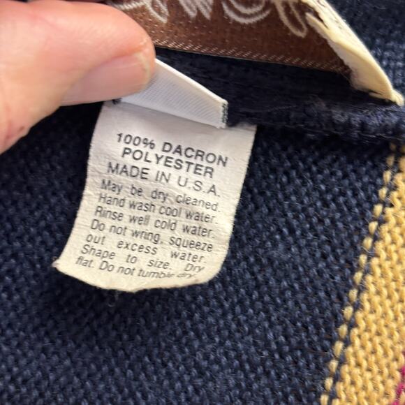 Vintage Lilli Ann Collections Womens 80s Preppy Striped Cardigan Size 10 Classic - Picture 8 of 8